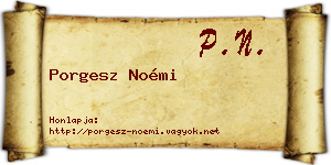 Porgesz Noémi névjegykártya